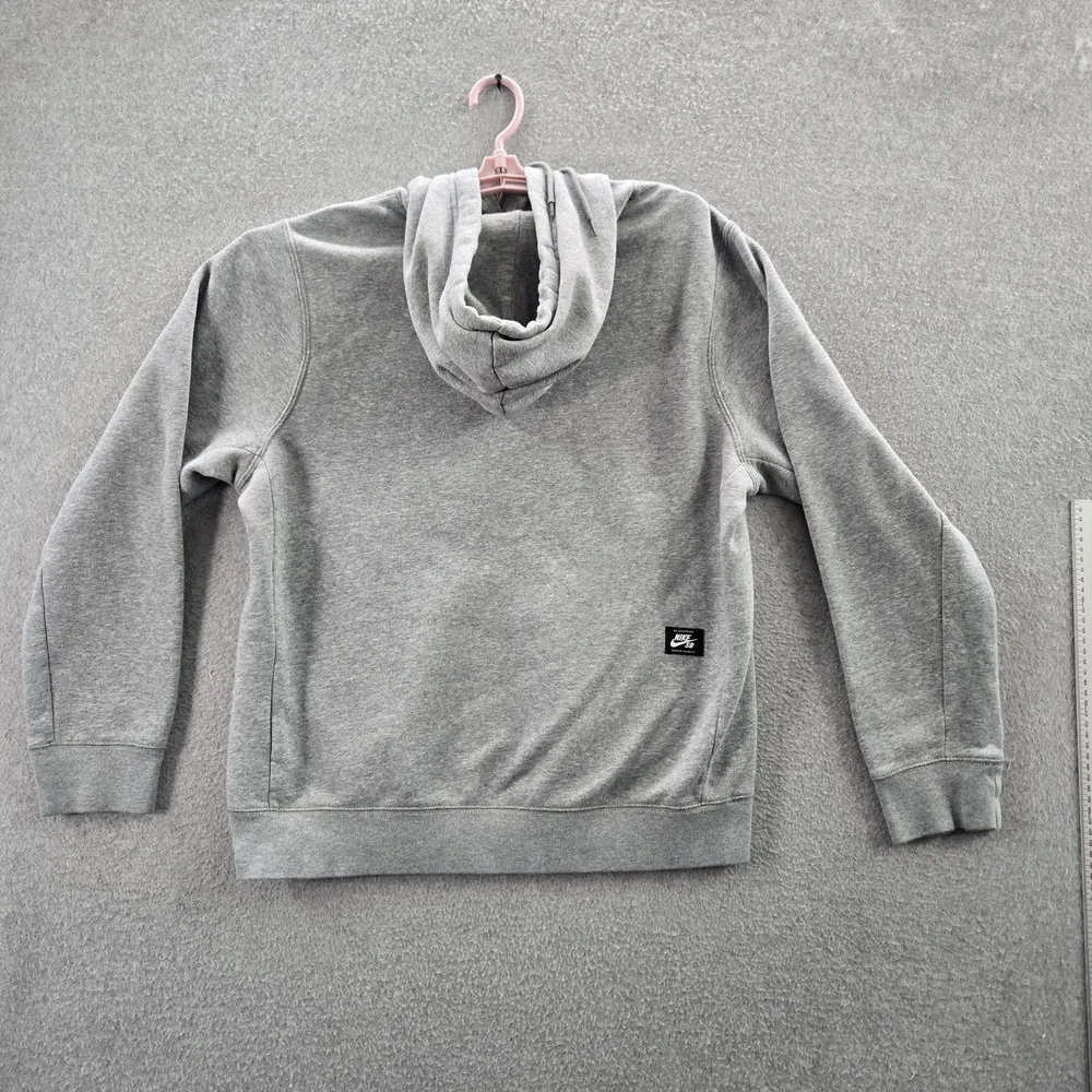 Nike SB Men Hoodie M Gray Fleece Activewear Logo Skater‎ Long Sleeve